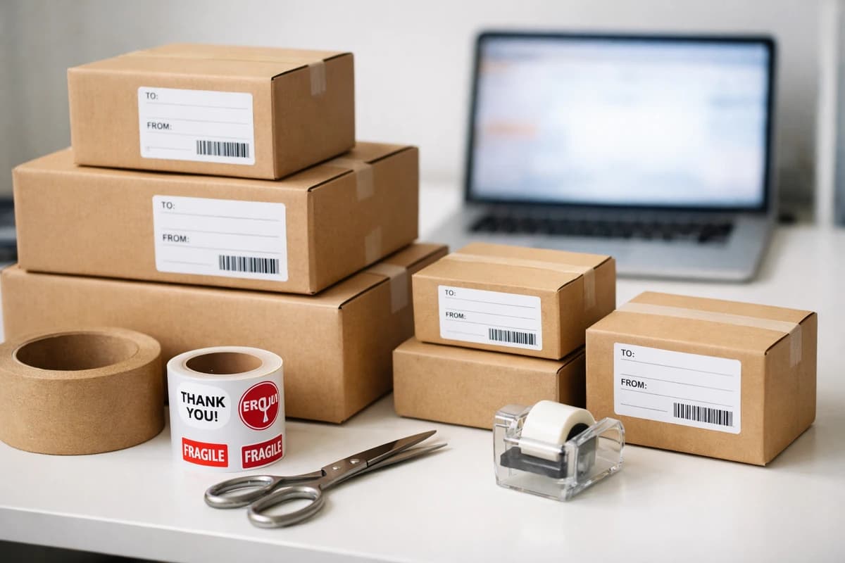 Ecommerce order fulfillment with craft packaging boxes